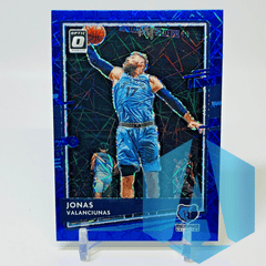 2020-21 Panini Donruss Optic Blue Velocity Prizm Jonas Valanciunas #128 Memphis Grizzlies